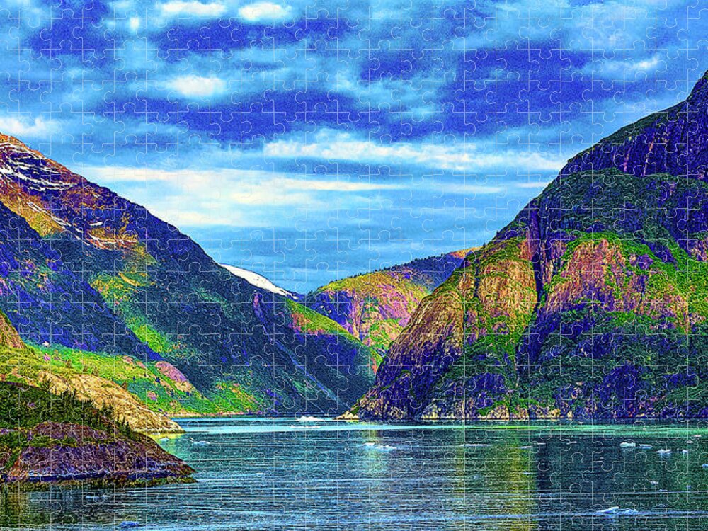 Alaska Inside Passage Jigsaw Puzzle featuring the digital art Alaska Inside Passage by SnapHappy Photos