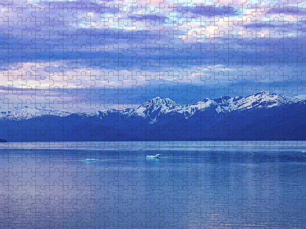 Alaska Jigsaw Puzzle featuring the digital art Alaska Inside Passage Sunset VI by SnapHappy Photos