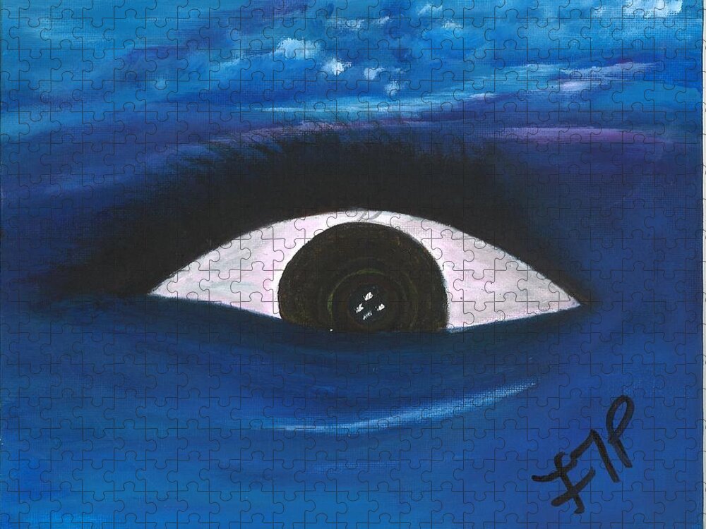 Eye Jigsaw Puzzle featuring the painting All About Emotions by Esoteric Gardens KN