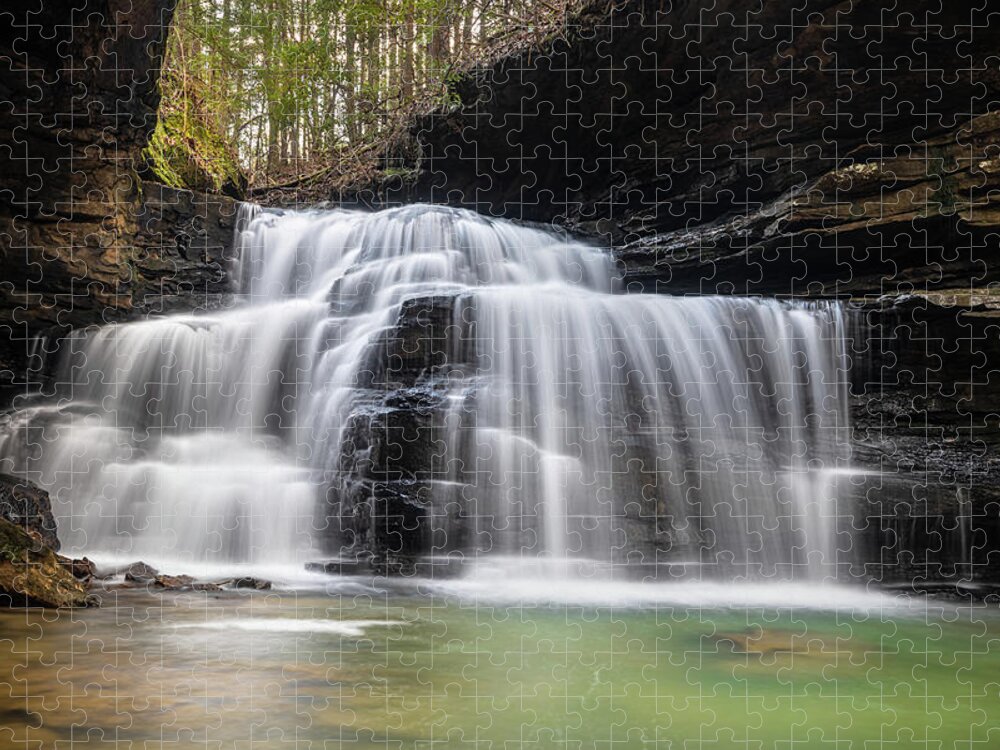 Waterfall Jigsaw Puzzle featuring the photograph All About Waterfalls by Jordan Hill