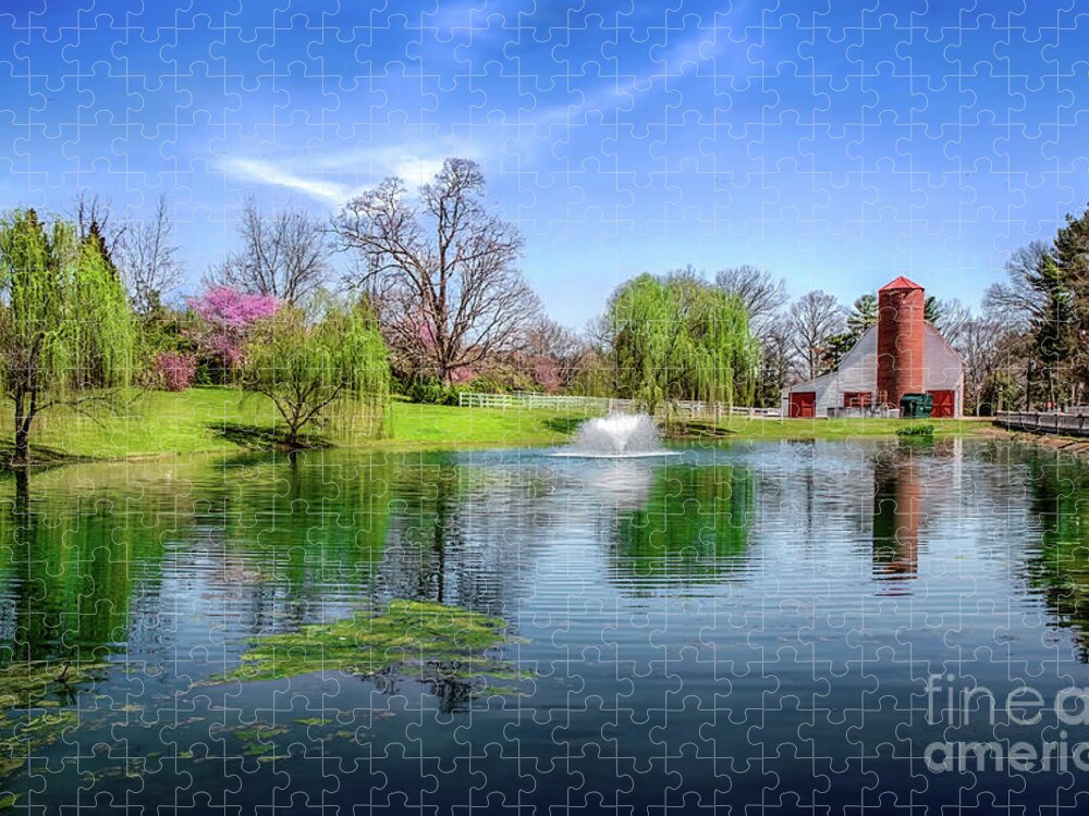 Allandale Jigsaw Puzzle featuring the photograph Allandale Lake in Spring by Shelia Hunt