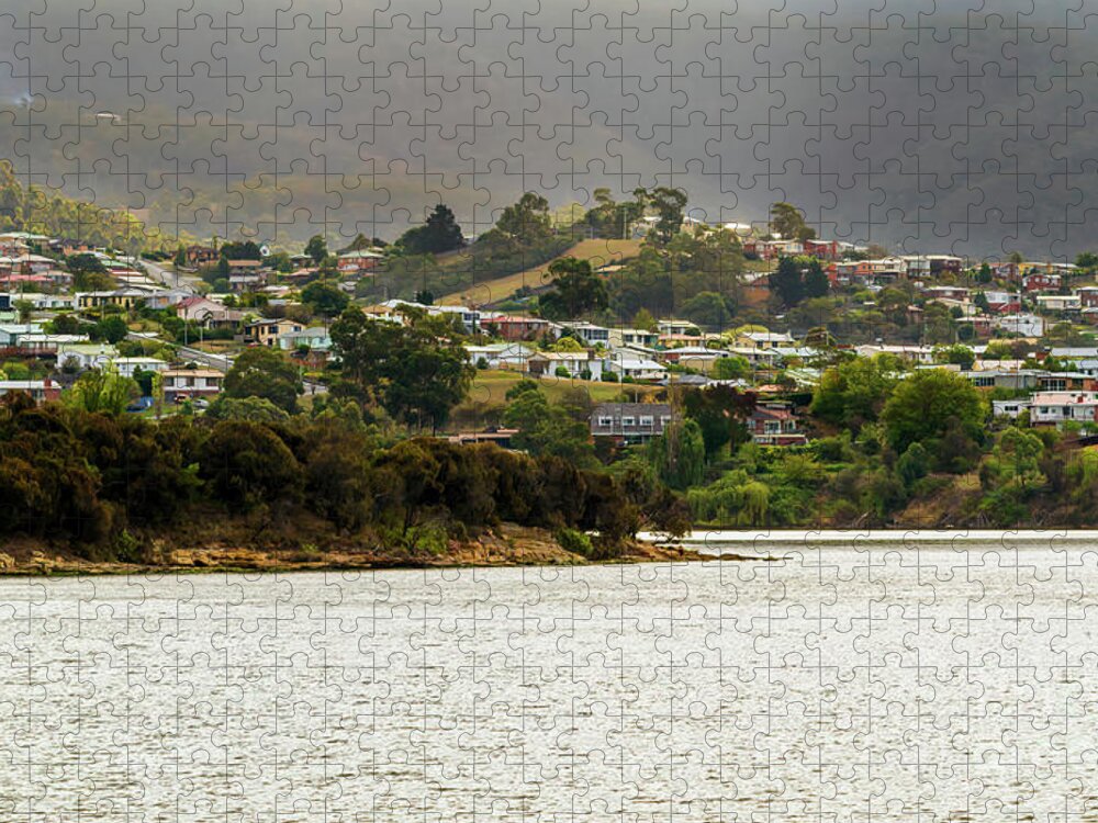 Tasmania Jigsaw Puzzle featuring the photograph Along the Derwent River, Tasmania, Australia by Elaine Teague