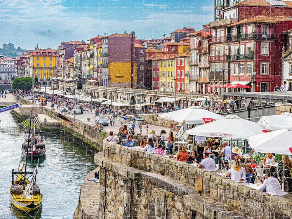 Portugal Photography Jigsaw Puzzle featuring the photograph Along The Waterfront by Marla Brown