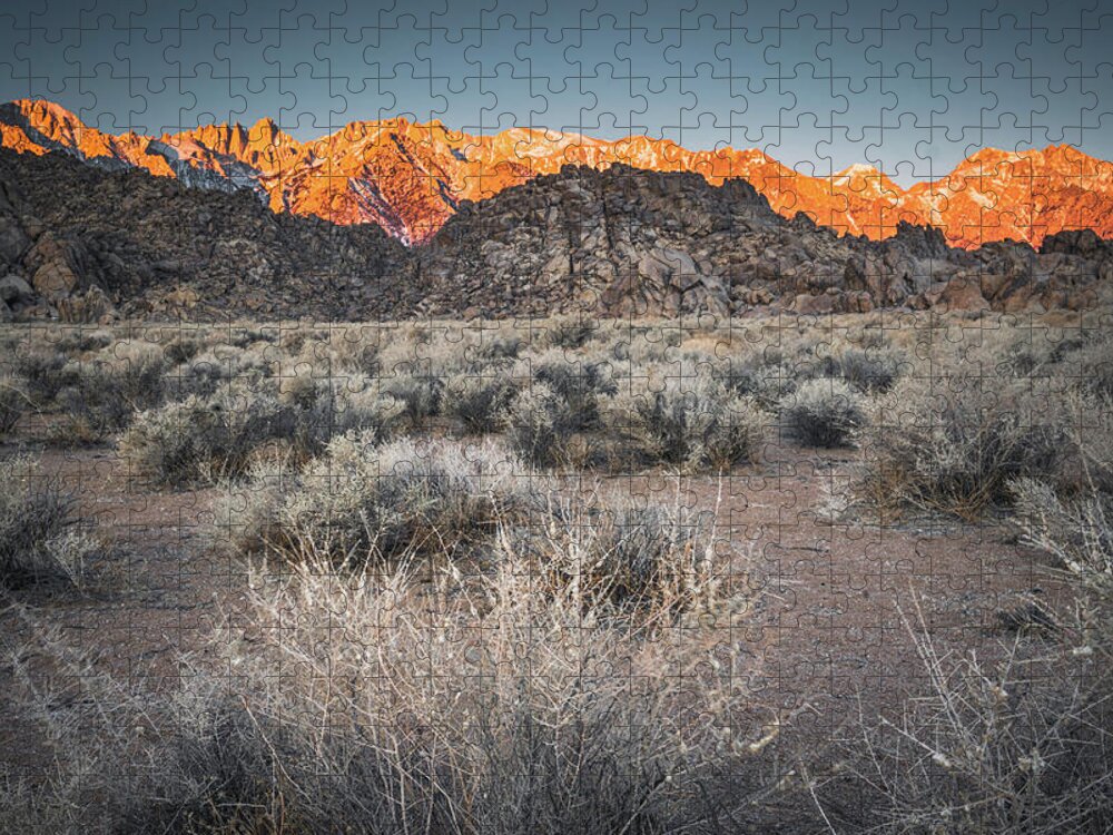 Alabama Hills Jigsaw Puzzle featuring the photograph Alpenglow 3 by Ryan Weddle