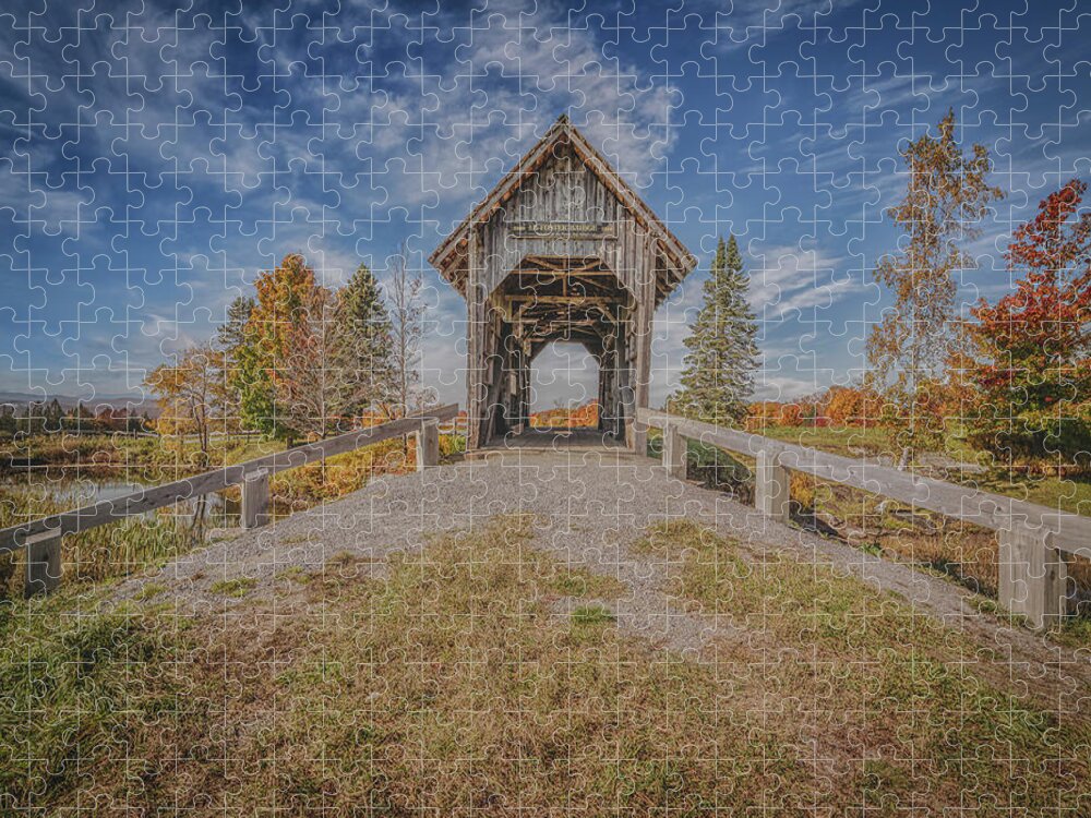 A.m. Foster Covered Bridge Jigsaw Puzzle featuring the photograph A.M. Foster Covered Bridge by Penny Polakoff
