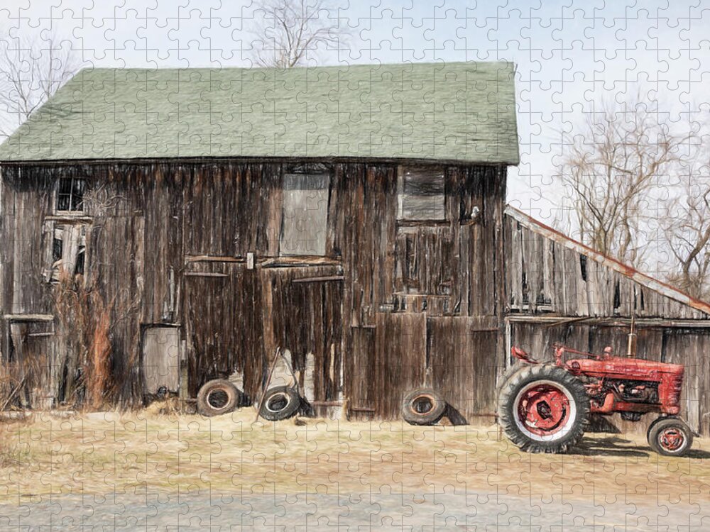 Drawing Jigsaw Puzzle featuring the photograph American Barn by David Letts