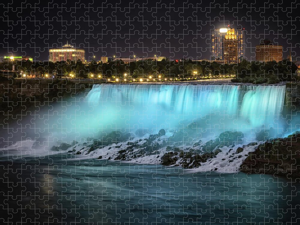 American Jigsaw Puzzle featuring the photograph American Falls 2 by Nigel R Bell