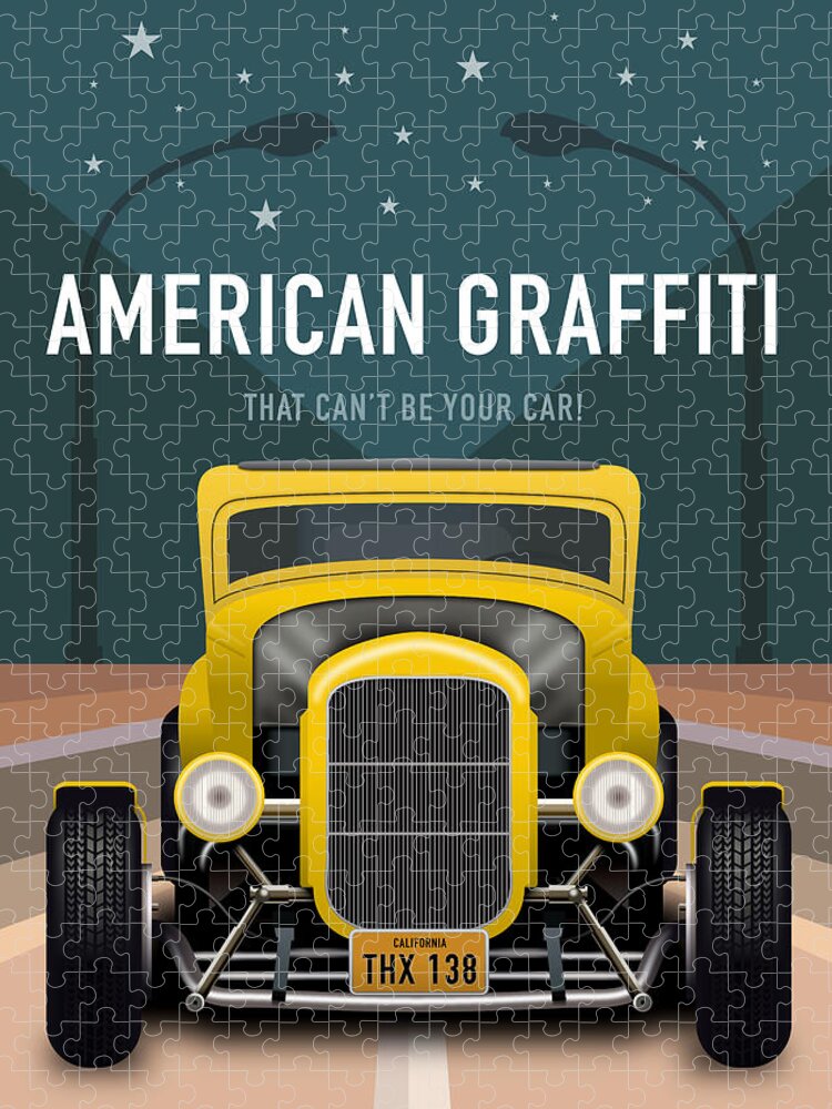 Movie Poster Jigsaw Puzzle featuring the digital art American Graffiti - Alternative Movie Poster by Movie Poster Boy