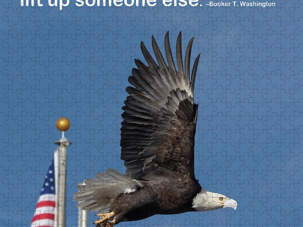 American Eagle Jigsaw Puzzle featuring the digital art American Pandemic by Rick Mosher