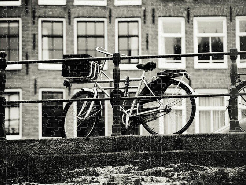 Jenny Rainbow Fine Art Photography Jigsaw Puzzle featuring the photograph Amsterdam Bikes by Jenny Rainbow