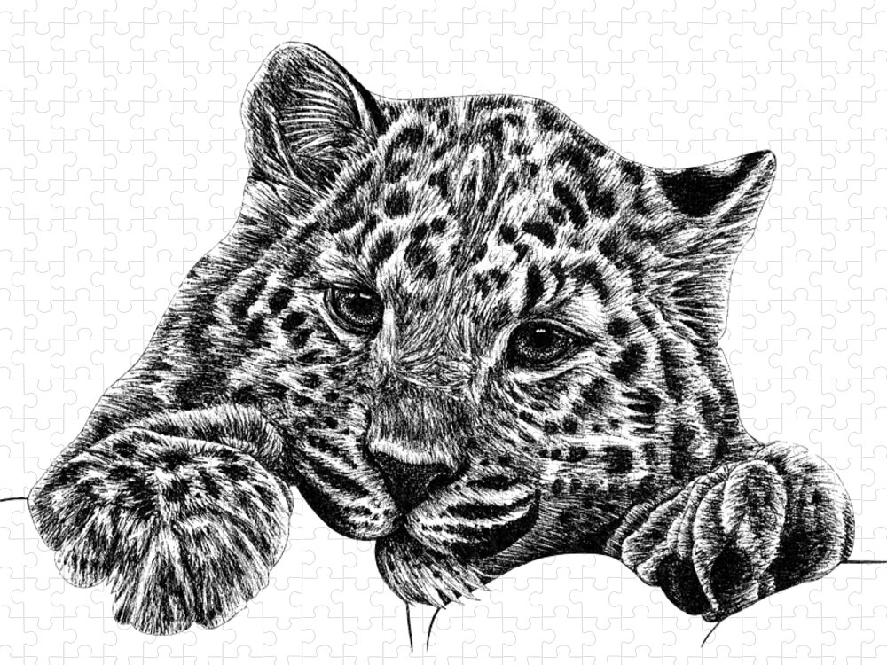 Amur leopard cub Jigsaw Puzzle by Loren Dowding - Pixels Puzzles