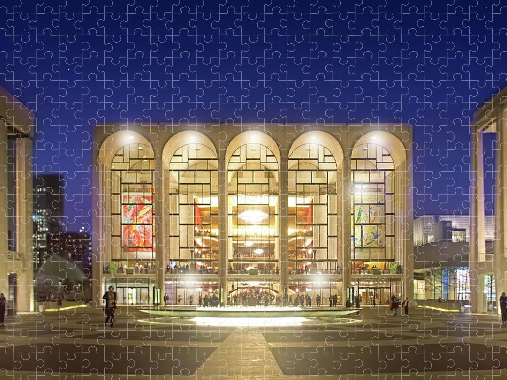 Lincoln Center Jigsaw Puzzle featuring the photograph An Evening at Lincoln Center by Mark Andrew Thomas