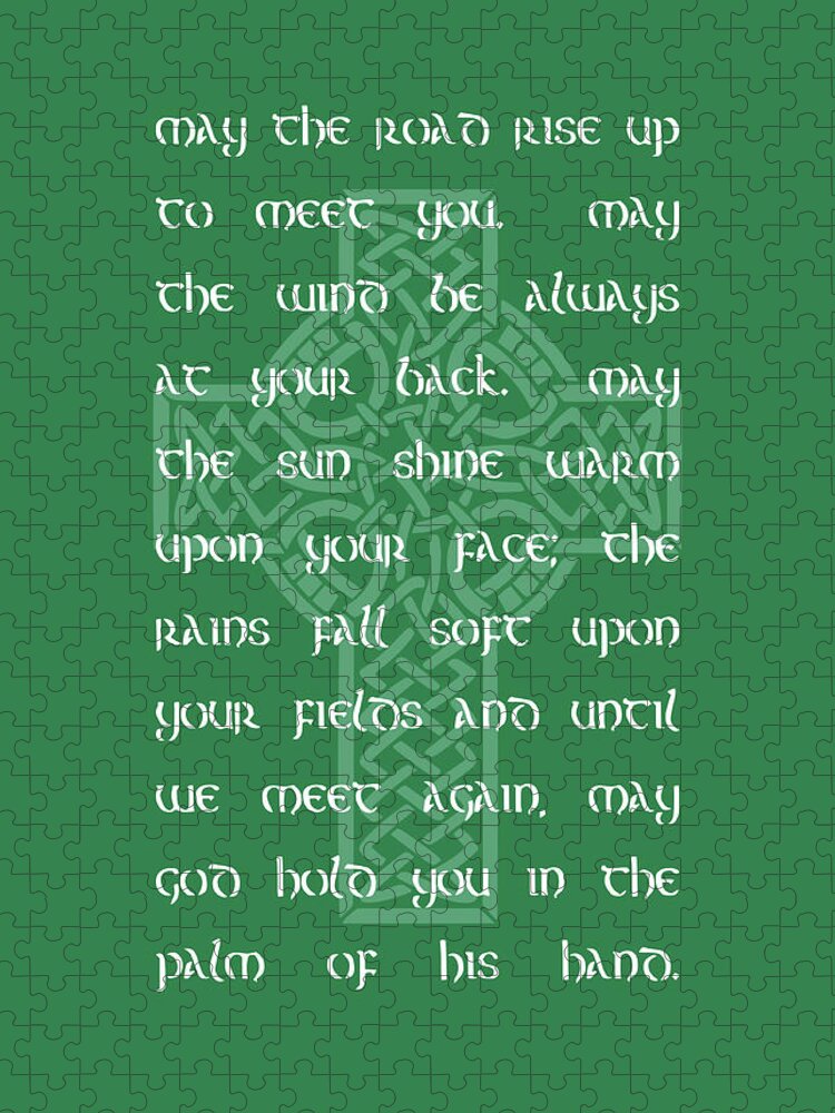 Irish Blessing Jigsaw Puzzle featuring the digital art An Old Irish Blessing by HH Photography of Florida