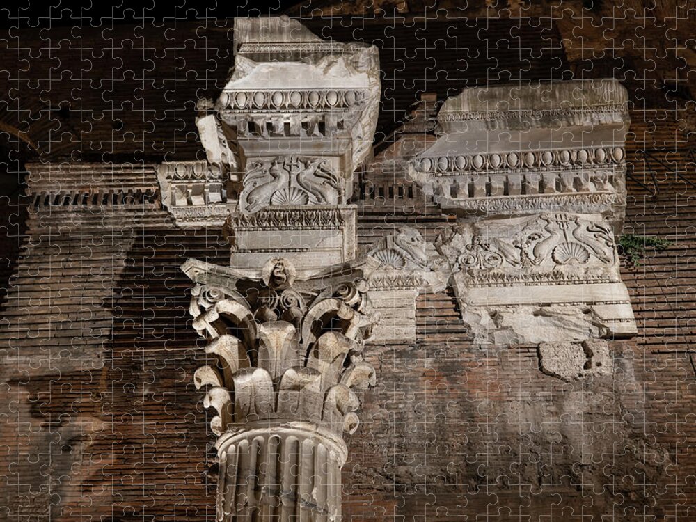 Pantheon Jigsaw Puzzle featuring the photograph Ancient Pantheon Architectural Details In Rome by Artur Bogacki