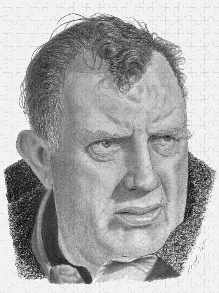 Pencil Jigsaw Puzzle featuring the drawing Andy Devine Drawing by Ronny Hart