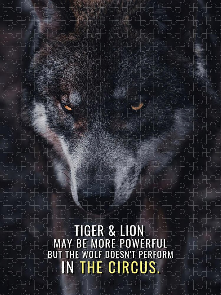 Wolf Motivational Quotes Wall Art, Motivational Wolf Quotes Canvas Wall Art, Inspirational Art Painting With Wolf 18x24 Inches, Wolf Wall Art for Man - 3