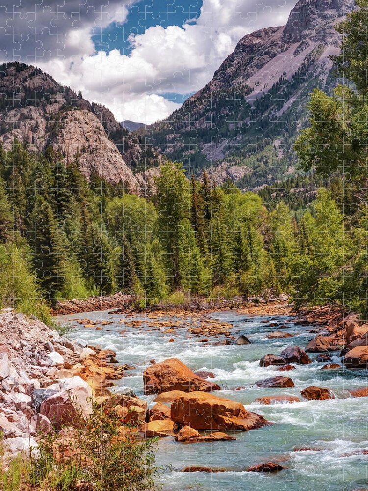 Colorado Prints Jigsaw Puzzle featuring the photograph Animas River Through the Colorado San Juan Mountains by Gregory Ballos