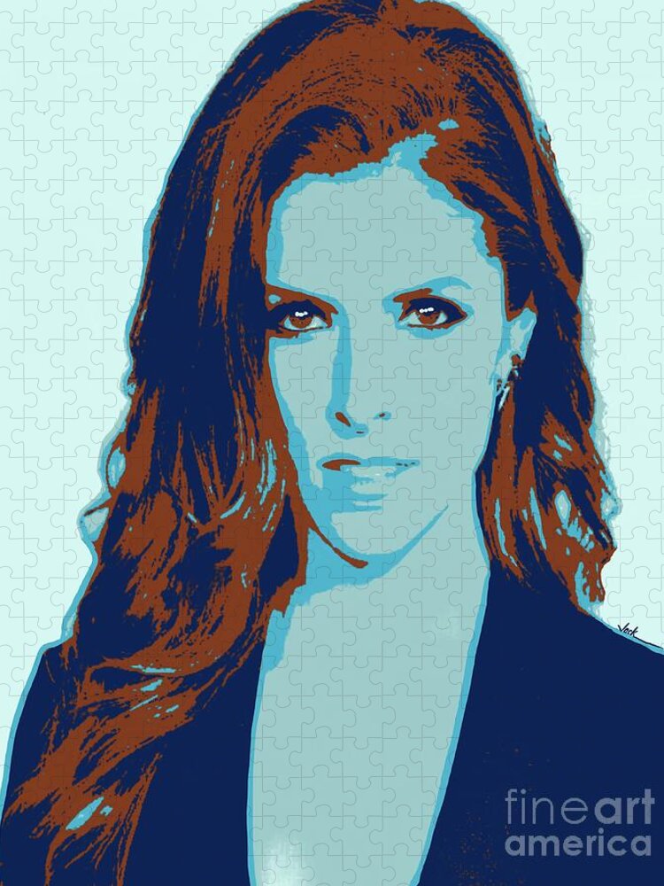 Anna Kendrick Jigsaw Puzzle featuring the painting Anna Kendrick 2020 by Jack Bunds