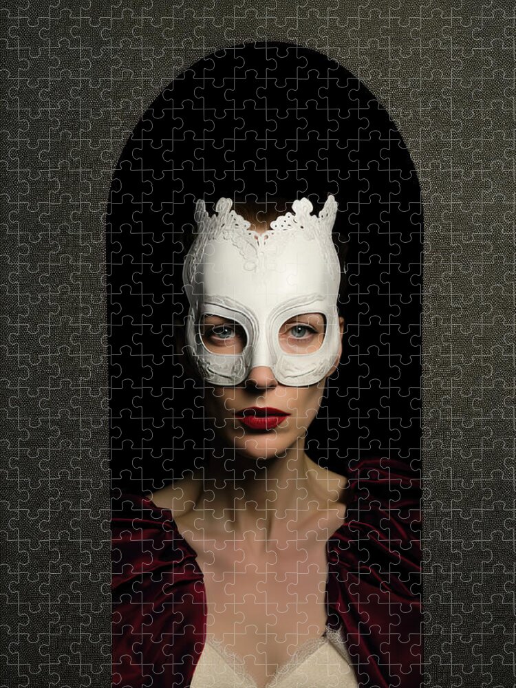 Annie Jigsaw Puzzle featuring the photograph Annie with Mask No.2 by My Head Cinema