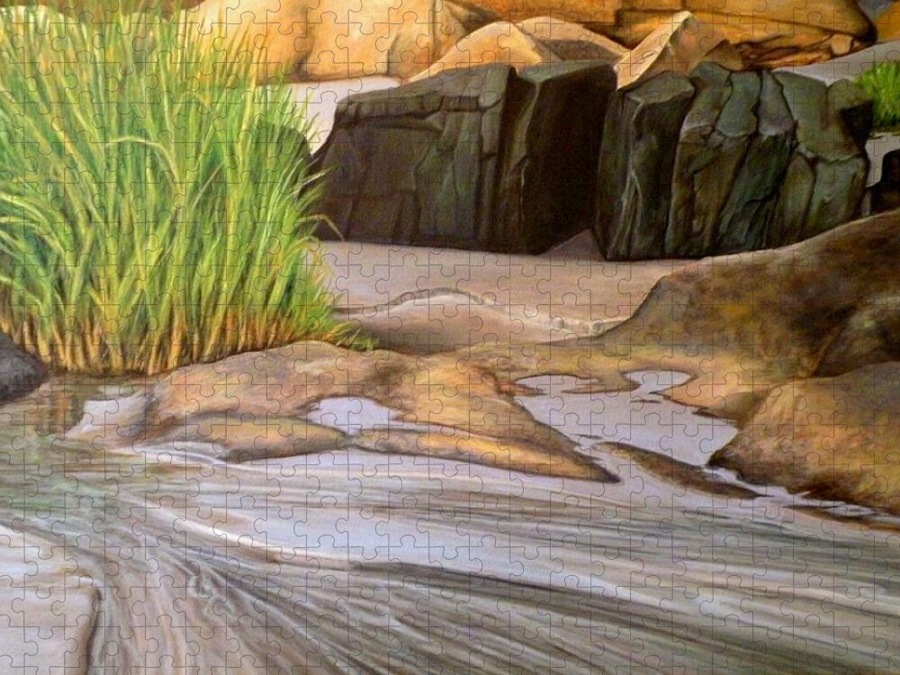 Rocks Jigsaw Puzzle featuring the painting Annisquam Shore by Eileen Patten Oliver