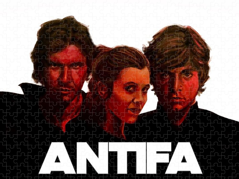 Antifa Jigsaw Puzzle featuring the painting Antifa - Star Wars by Joel Tesch