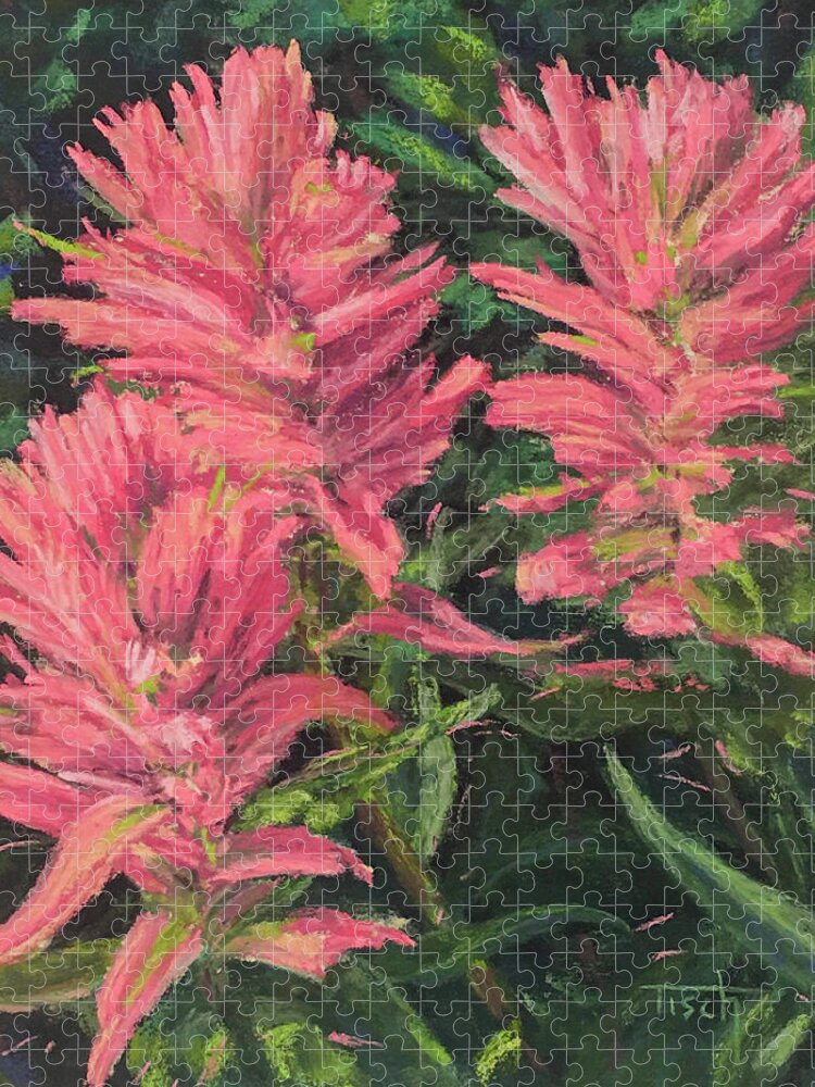 Flowers Wildflowers Jigsaw Puzzle featuring the pastel Apacuni Paintbrush by Lee Tisch Bialczak