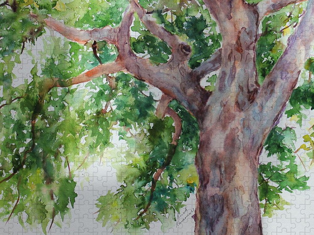 Tree Jigsaw Puzzle featuring the painting Arbutus II by Ruth Kamenev