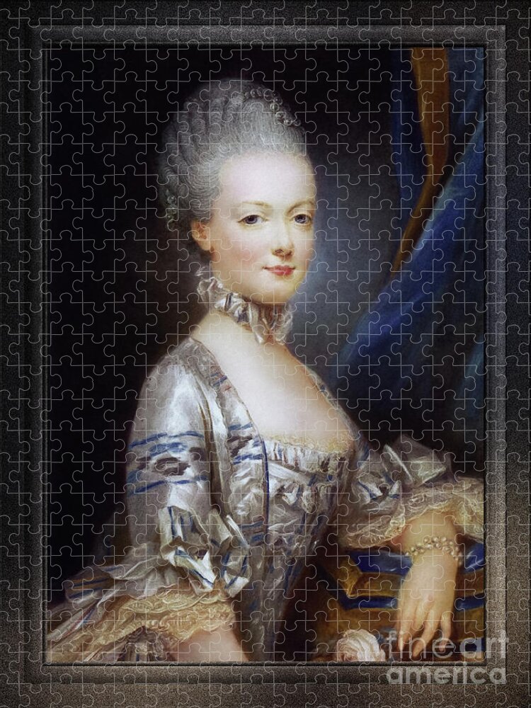 Archduchess Maria Antonia Of Austria Jigsaw Puzzle featuring the painting Archduchess Maria Antonia of Austria by Joseph Ducreux Classical Fine Art Old Masters Reproduction by Xzendor7