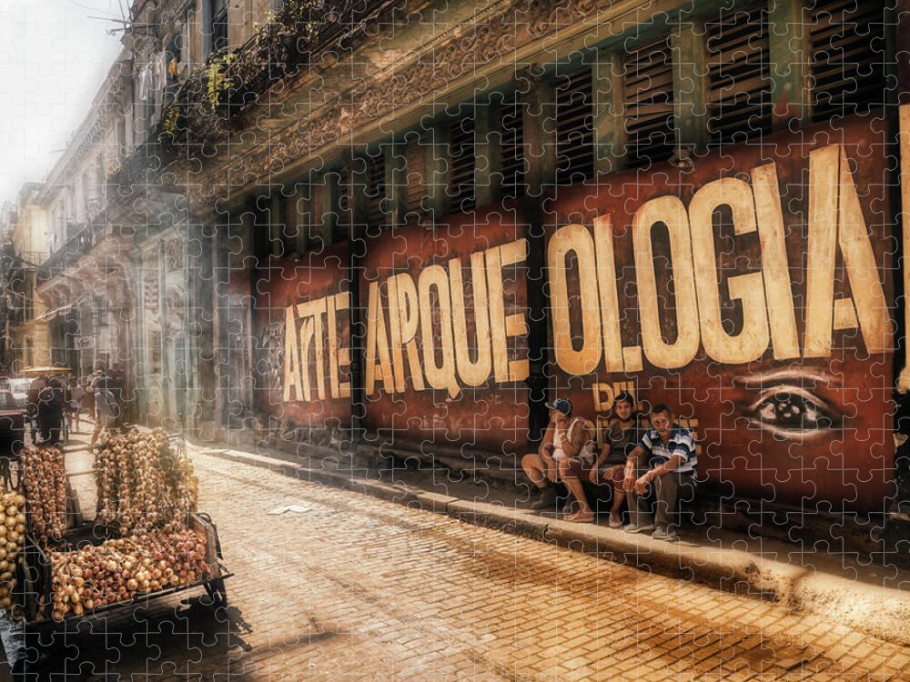 Cuba Jigsaw Puzzle featuring the photograph Archeology of the present by Micah Offman