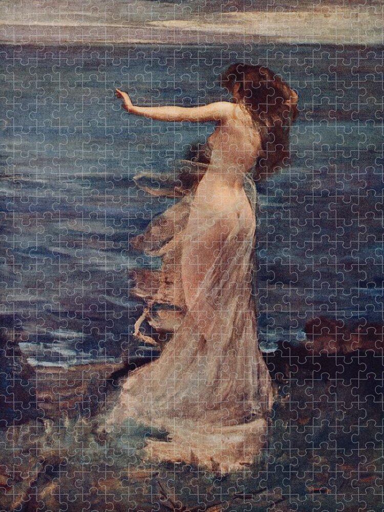 European Jigsaw Puzzle featuring the painting Ariadne by John Lavery