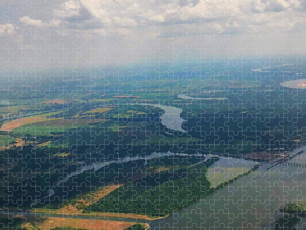 Landscape Jigsaw Puzzle featuring the photograph Ariel View of Arkansas by Michael Dean Shelton
