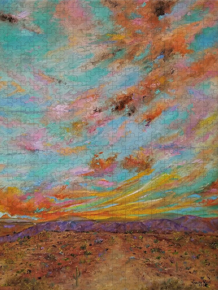 Arizona Jigsaw Puzzle featuring the painting Arizona Atmosphere by Judith Rhue