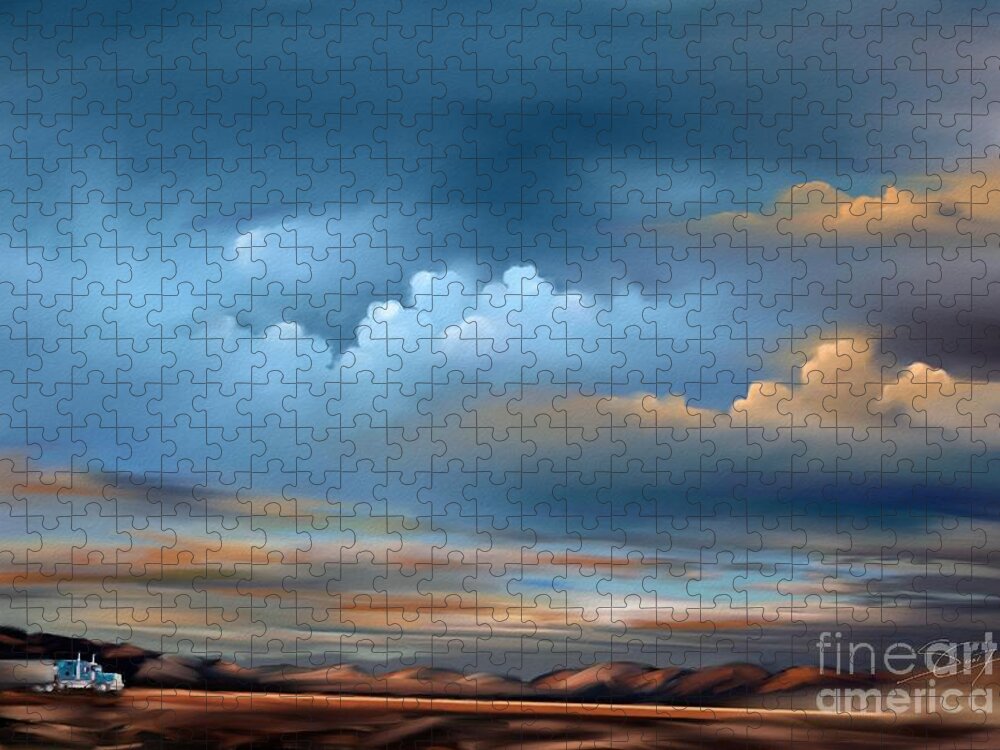 Arizona Jigsaw Puzzle featuring the painting Arizona Skies by Artificium -