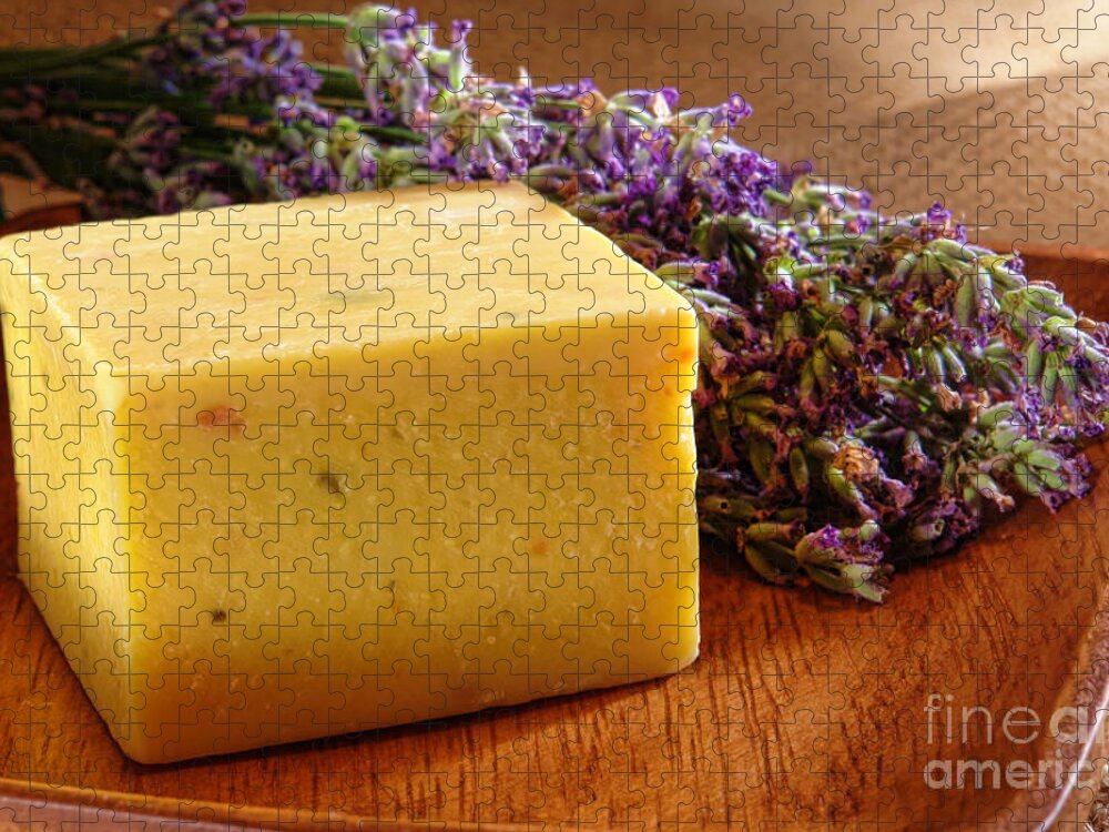 Aromatherapy Jigsaw Puzzle featuring the photograph Aromatherapy Natural Soap and Lavender by Olivier Le Queinec