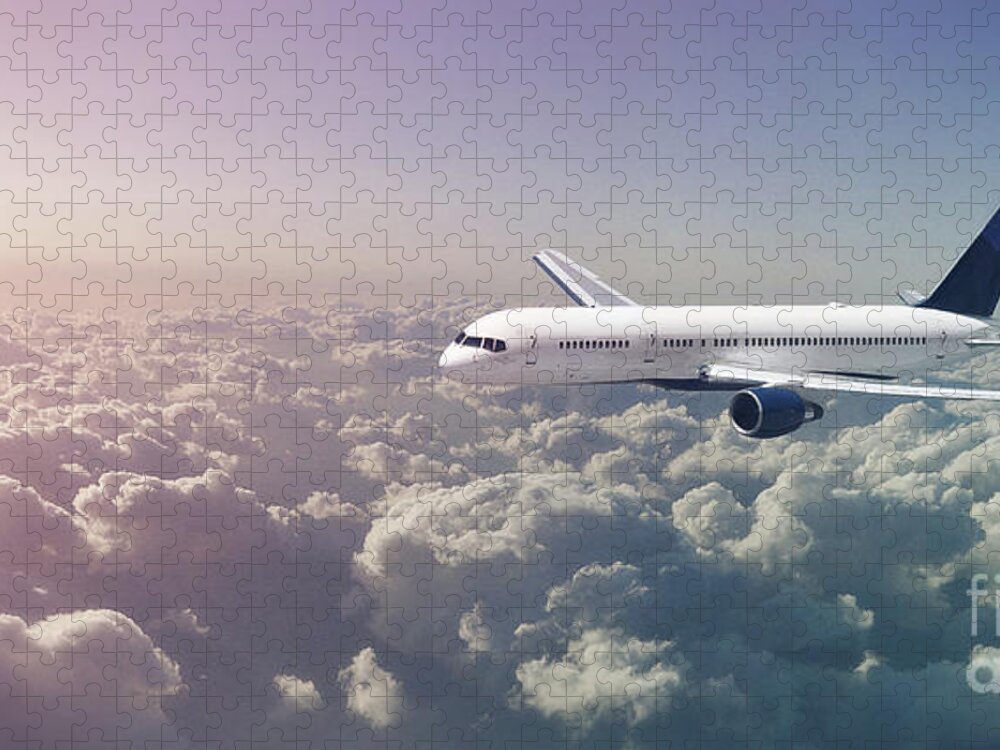 Aircraft Jigsaw Puzzle featuring the digital art Art - Flight 715 by Matthias Zegveld