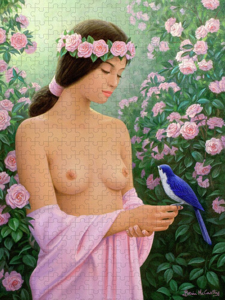 #faatoppicks Jigsaw Puzzle featuring the painting Rose Garland by Brian McCarthy
