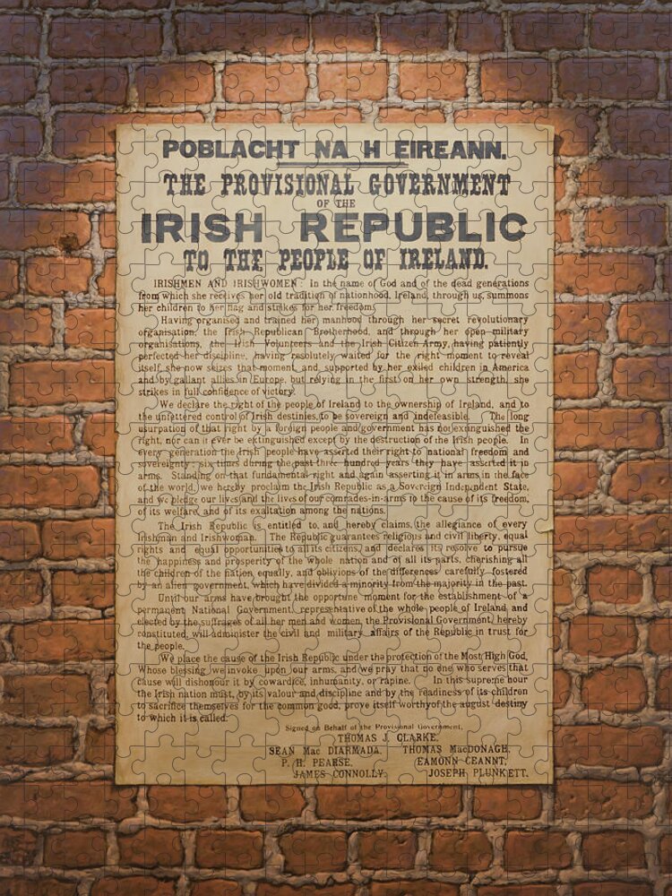 Ireland Jigsaw Puzzle featuring the painting Irish Republic 1916 Proclamation of Independence by Brian McCarthy