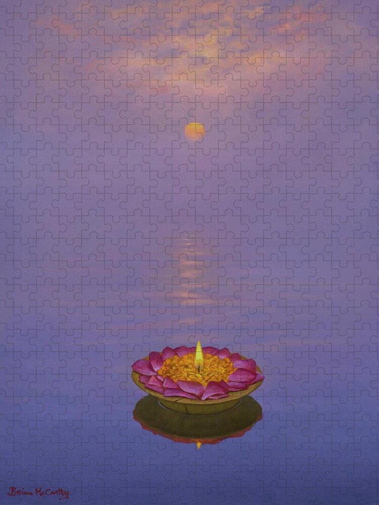 Sympathy Card Jigsaw Puzzle featuring the painting Requiem by Brian McCarthy