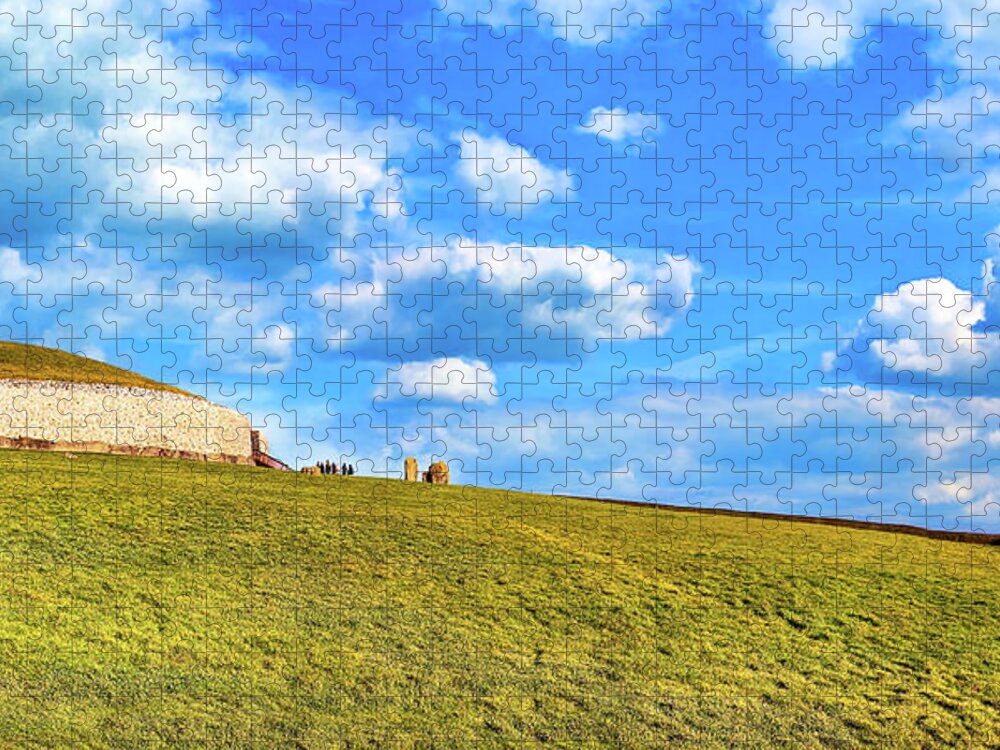Ancient Observatory Jigsaw Puzzle featuring the photograph Newgrange - Ancient Observatory in Ireland by Mark E Tisdale