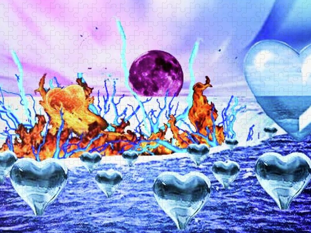  Jigsaw Puzzle featuring the digital art As Niagara Falls The Power Of Love Rises by Stephen Battel