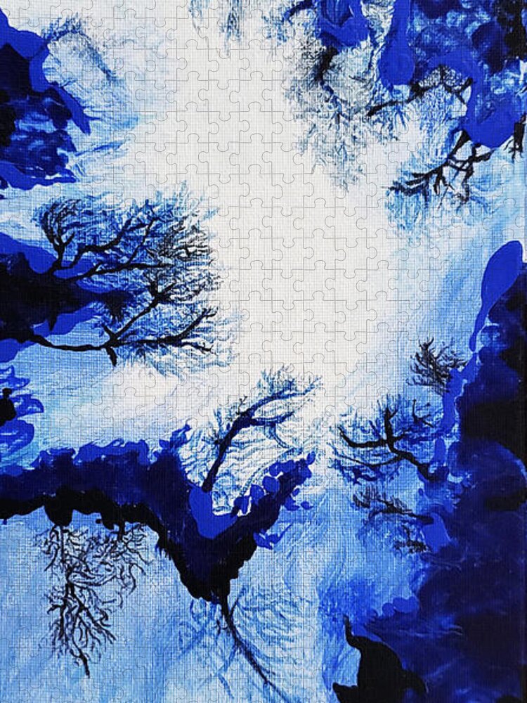 Abstract Jigsaw Puzzle featuring the painting Ascent by Christine Bolden