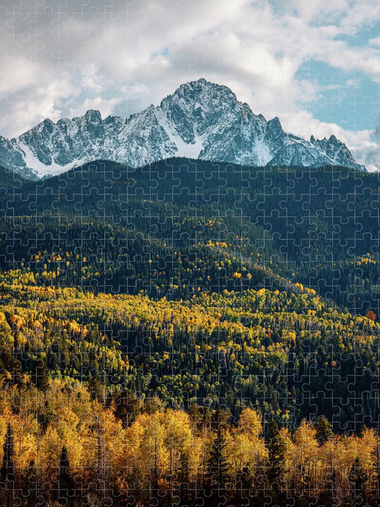 Mount Sneffels Jigsaw Puzzle featuring the photograph Aspens at Mount Sneffels by Kevin Schwalbe