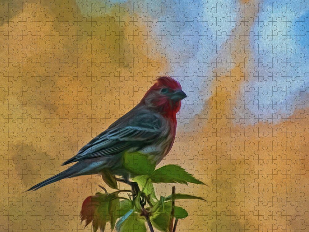 Bird Jigsaw Puzzle featuring the photograph At The Top by Cathy Kovarik