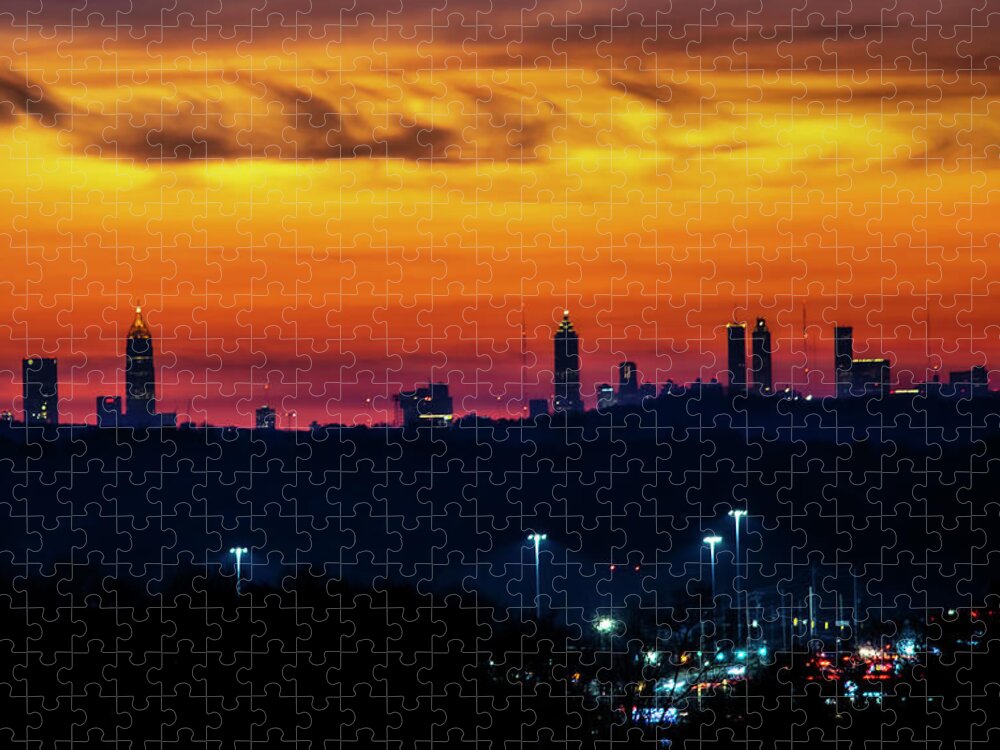 Atlanta Jigsaw Puzzle featuring the photograph Atlanta Sky Line by Karen Cox