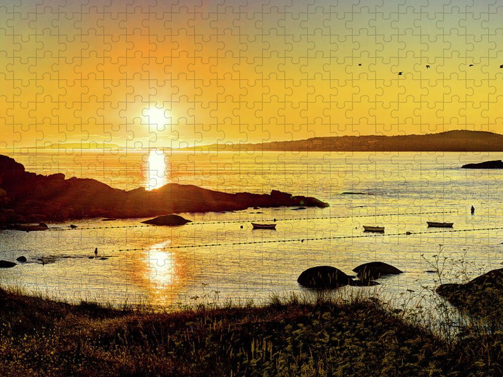 Playa De La Lanzada Jigsaw Puzzle featuring the photograph Atlantic Sunset 5 by Weston Westmoreland