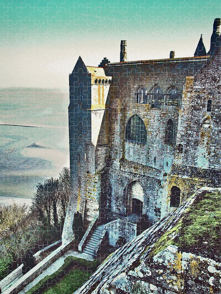 Atop Mont Saint Michel Jigsaw Puzzle featuring the photograph Atop Mont Saint Michel by Susan Maxwell Schmidt