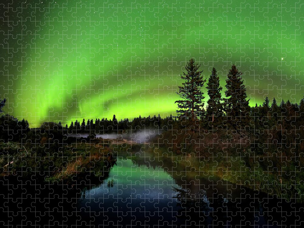 Landscape Jigsaw Puzzle featuring the photograph Aurora Arc by Dan Jurak