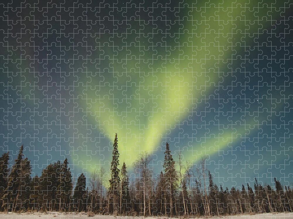 Aurora Borealis Jigsaw Puzzle featuring the photograph Dance of wild nature - Aurora borealis by Vaclav Sonnek