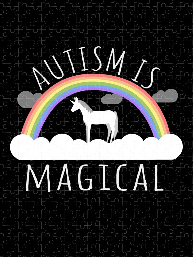 Funny Jigsaw Puzzle featuring the digital art Autism Is Magical by Flippin Sweet Gear