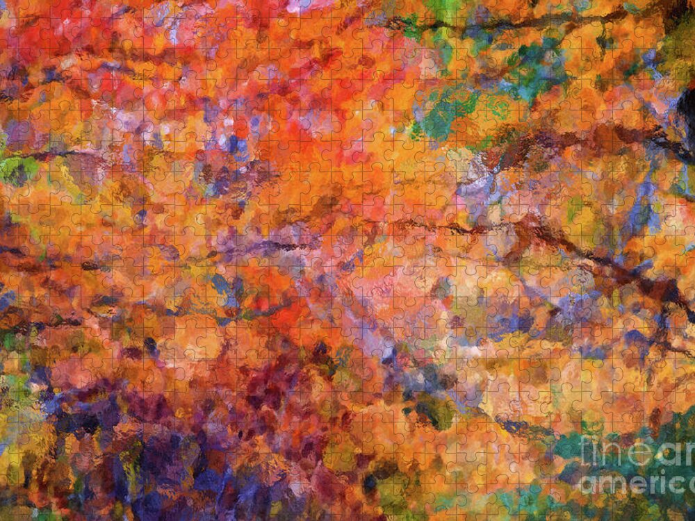 Foliage Jigsaw Puzzle featuring the photograph Autumn Foliage Abstract by Anita Pollak